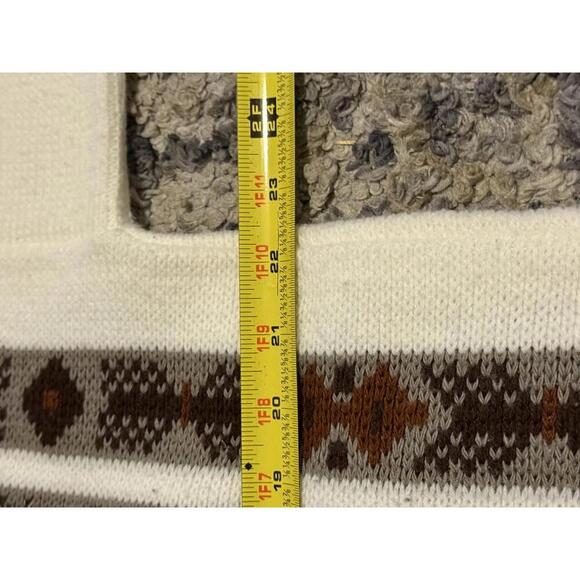 Clifton Place Vintage Geometric Knit Sweater Made in USA Beige Brown Green Large - Picture 6 of 7